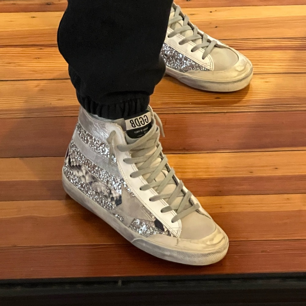 GOLDEN GOOSE FRANCY PENSTAR SILVER/ICE /ROCK PHYTON 36